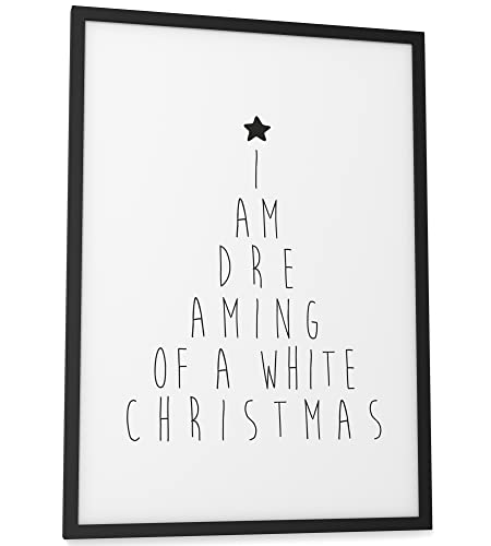Papierschmiede® XMAS Poster White Christmas, 30x40 cm Deko mit Spruch zu Weihnachten, Wohnzimmer Wanddeko, Schlafzimmer, Küche Dekoration ohne Rahmen, Deko zu Weihnachten von Papierschmiede
