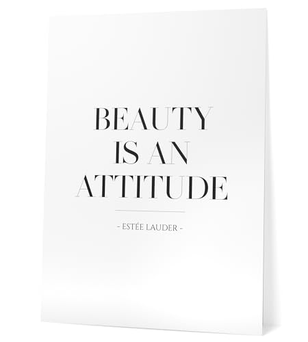 Papierschmiede® Bilder Home Kunstdruck 30x40 cm Spruch Poster Zuhause Schrift Bild Wanddeko in schwarz weiß, Sprüche für Wohnzimmer Büro Küche, Beauty Attitude von Papierschmiede