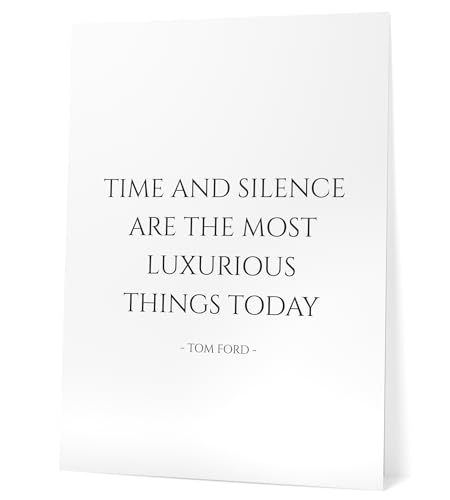 Papierschmiede® Bilder Home XXL Kunstdruck 40x60 cm Spruch Poster Zuhause Schrift Bild Wanddeko in schwarz weiß, Sprüche für Wohnzimmer Büro Küche, Time and Silence von Papierschmiede