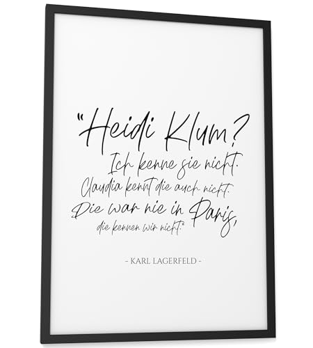 Papierschmiede® Bilder Home Kunstdruck A3 (30x42 cm) Spruch Poster Zuhause Schrift Bild Wanddeko in schwarz weiß, Sprüche für Wohnzimmer Büro Küche, Heidi Klum von Papierschmiede