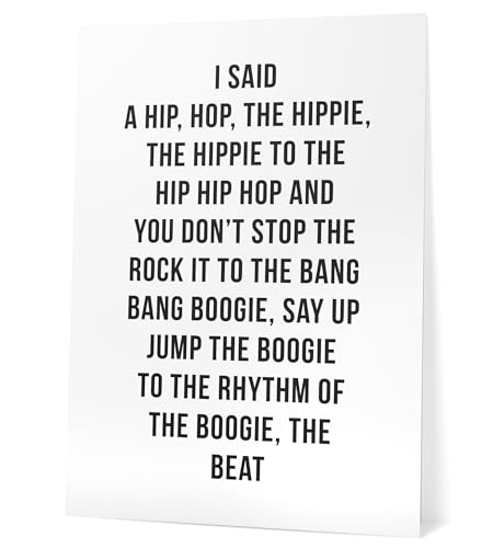 Papierschmiede® Bilder Home XXL Kunstdruck B2 (50x70 cm) Spruch Poster Zuhause Schrift Bild Wanddeko in schwarz weiß, Sprüche für Wohnzimmer Büro Küche, Rapper's Delight „Hip Hop“ von Papierschmiede