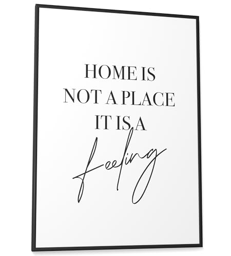 Papierschmiede® Bilder Home Kunstdruck A2 (42x59,4 cm) Spruch Poster Zuhause Schrift Bild Wanddeko in schwarz weiß, Sprüche für Wohnzimmer Büro Küche, Home Feeling von Papierschmiede