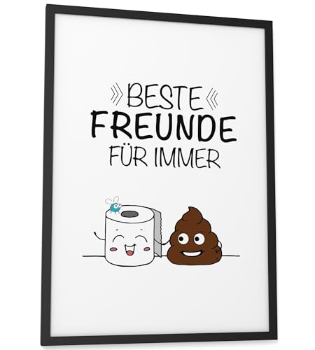 Papierschmiede® Bilder Home Kunstdruck A3 (30x42 cm) Spruch Poster Zuhause Schrift Bild Wanddeko in schwarz weiß, Sprüche für Wohnzimmer Büro Küche, WC - Beste Freunde für immer von Papierschmiede