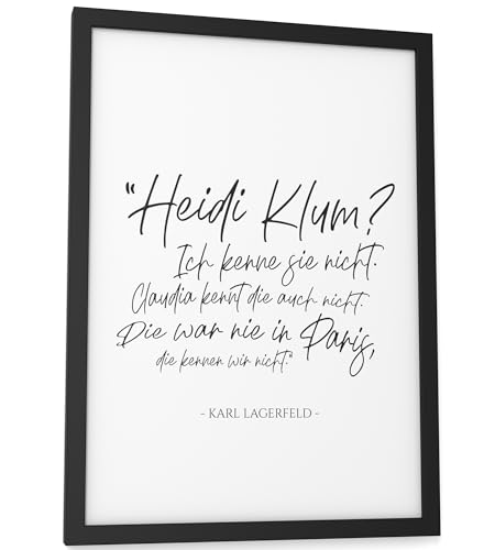 Papierschmiede® Bilder Home Kunstdruck A4 (21x30 cm) Spruch Poster Zuhause Schrift Bild Wanddeko in schwarz weiß, Sprüche für Wohnzimmer Büro Küche, Heidi Klum von Papierschmiede