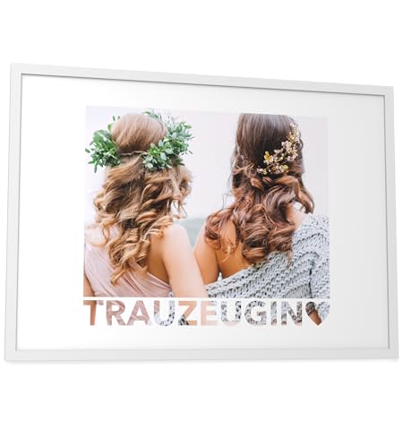 Papierschmiede® Trauzeugin Bild personalisiert mit Foto - A3 im Bilderrahmen - Geschenke für Trauzeugen - Personalisierter Fotodruck Hochzeit Beste Freundin Maid of Honor Fotodruck von Papierschmiede