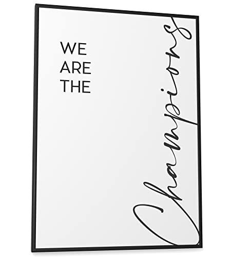 Papierschmiede® Typografie Poster, Champions (elegant), DIN A2 (42x59,4 cm), Wanddeko Büro, Küche, Wohnzimmer, schwarz-weiß Bild mit Spruch OHNE Rahmen von Papierschmiede