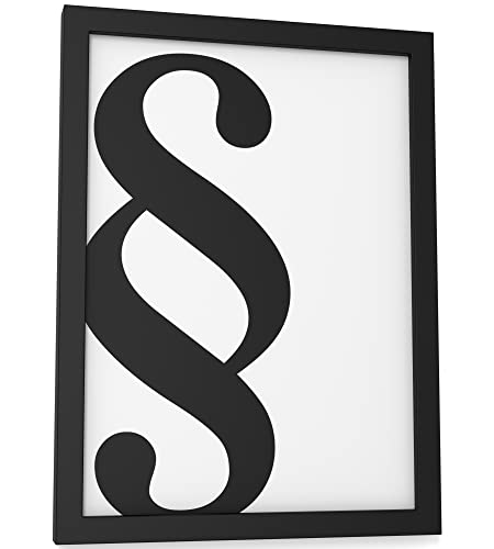 Papierschmiede® Typografie Poster, DIN A5 (15x21 cm), Wanddeko Wohnzimmer, Schlafzimmer, Küche, schwarz-weiß Bild mit Spruch OHNE Rahmen, Symbol: § Paragraph schwarz auf weiß von Papierschmiede