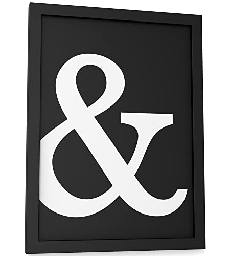 Papierschmiede® Typografie Poster, DIN A5 (15x21 cm), Wanddeko Wohnzimmer, Schlafzimmer, Küche, schwarz-weiß Bild mit Spruch OHNE Rahmen, Symbol: & / et/und-Zeichen weiß auf schwarz von Papierschmiede