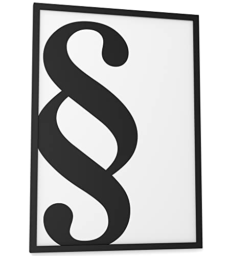 Papierschmiede® Typografie Poster, 30x40 cm, Wanddeko Büro, Arbeitszimmer, Küche, schwarz-weiß Bild mit Spruch OHNE Rahmen, Symbol: § Paragraph schwarz auf weiß von Papierschmiede