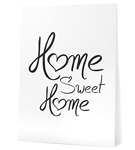 Papierschmiede® Typografie XXL Poster, 50x70 cm (B2), Wanddeko Wohnzimmer, Schlafzimmer, Küche, schwarz-weiß Bild mit Spruch OHNE Rahmen, Home Sweet Home von Papierschmiede