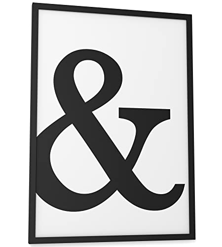 Papierschmiede® Typografie Poster, DIN A3 (30x42 cm), Wanddeko Wohnzimmer, Schlafzimmer, Küche, schwarz-weiß Bild mit Spruch OHNE Rahmen, Symbol: & / et/und-Zeichen schwarz auf weiß von Papierschmiede