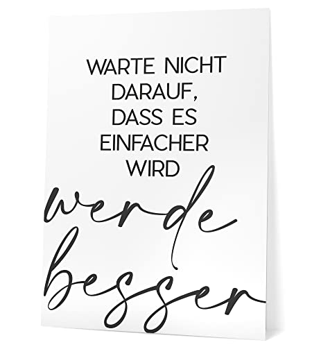 Papierschmiede® Typografie XXL Poster, Werde besser (elegant), 50x70 cm (B2), Wanddeko Büro, Küche, Wohnzimmer, schwarz-weiß Bild mit Spruch OHNE Rahmen von Papierschmiede