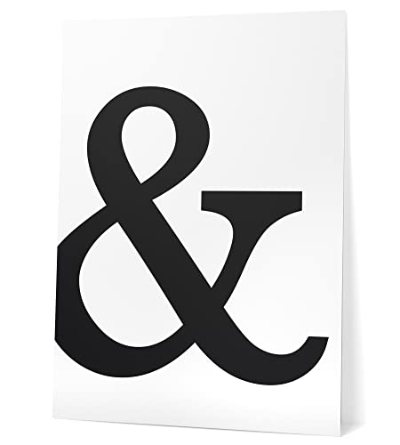 Papierschmiede® Typografie XXL Poster, DIN A1 (59,4x84,1 cm), Wanddeko Wohnzimmer, Schlafzimmer, Küche, schwarz-weiß Bild mit Spruch OHNE Rahmen, Symbol: & / et/und-Zeichen schwarz auf weiß von Papierschmiede