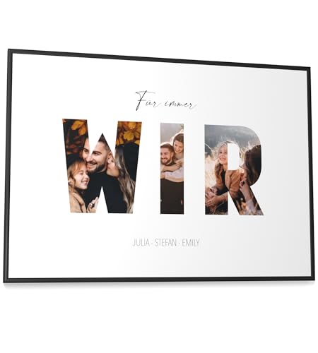 Papierschmiede® WIR personalisiertes Bild mit Fotos - A2 im Bilderrahmen XXL - Geschenke für Frauen - Geschenke für Männer - Personalisiertes Geschenk Paare Partner Fotodruck Weihnachten Valentinstag von Papierschmiede