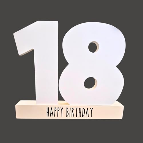 Papillon Collection Celebrate in Style Signature Plakette 18, Geburtstag verpackt Zahlen zu unterschreiben, personalisiertes Geschenk, Holz von HOX