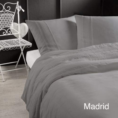 Papillon Madrid Bettbezüge Grau, Baumwolle, 140 x 200/220 cm von Papillon