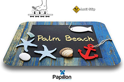 Papillon Badematte, Bedruckt, rutschfeste Rückseite, Polyester, Palm Beach Anker, 60 x 40 cm von Papillon