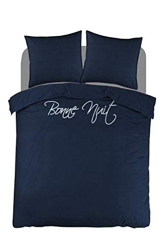 Papillon Bettwäsche Set, Perkal, Navy, 200x200/220 + 60x70cm von Papillon