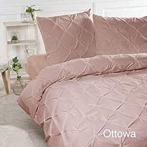 Papillon Ottowa Bettbezüge pink, Baumwolle, Roze, 200 x 200/220 cm von Papillon