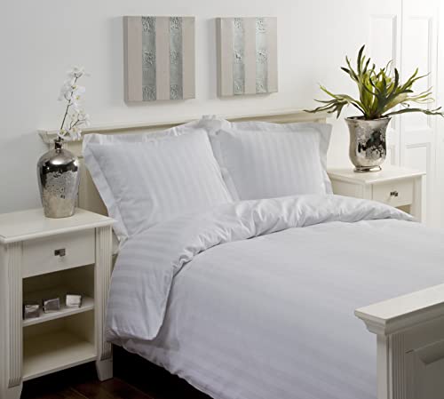 Papillon Satin Streif Bettbezüge weiß, Baumwolle, 200 x 200/220 cm von Papillon