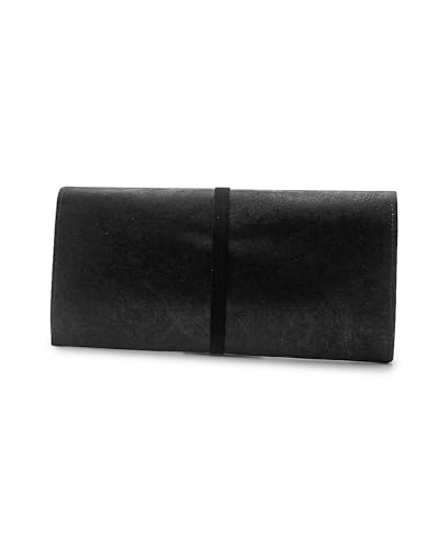 Tabakbeutel | Ideale Tabaktasche für Raucher | 100% Wasserabweisend & Reißfest | Variabel für 30-50 Gramm Tabak | Fach für Papers & Filter | Mit Gummiband | Unisex | Made in Europe - Just Black von Paprcuts
