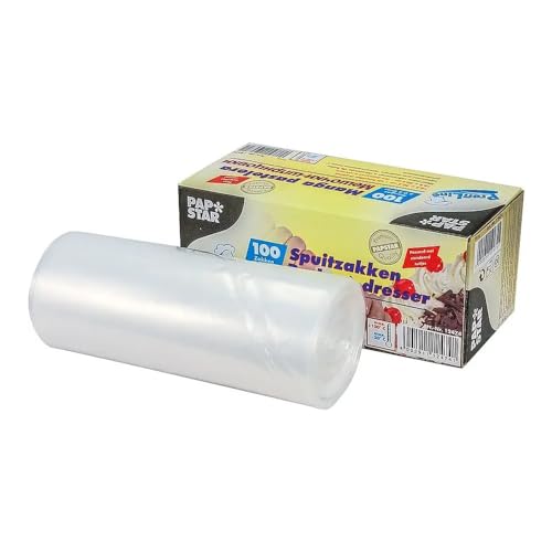 100 Spritzbeutel 0,4 l 30,5 cm x 16,2 cm transparent 3-lagig, 80 my von PAPSTAR