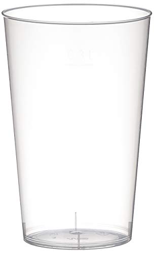 Papstar Trinkbecher / Plastikbecher (25 Stück) 0.3 l aus Polystrol-Kunststoff, Ø 7.8 x 11.8 cm, transluzent, unzerbrechlich, spülmaschinenfest und wiederverwendbar für Events und für unterwegs #16147 von PAPSTAR