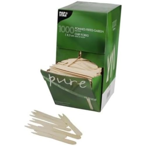 Papstar 18201 Pommes-Frites-Gabeln, Holz "pure", 8.5 cm, 1000 Stück Papstar 18201 Pommes-Frites-Gabeln, Holz "pure", 8.5 cm, 1000 Stück von PAPSTAR
