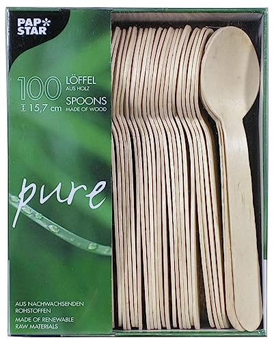 Papstar Holzlöffel / Einweglöffel "pure" (100 Stück) Länge 15.7 cm aus natürlich hellem Birkenholz für Grillfeste oder Geburtstage, stabiles Einweggeschirr, biologisch abbaubar, #18249 Papstar Holzlöffel / Einweglöffel "pure" (100 Stück) Länge 15.7 cm aus natürlich hellem Birkenholz für Grillfeste oder Geburtstage, stabiles Einweggeschirr, biologisch abbaubar, #18249 von PAPSTAR