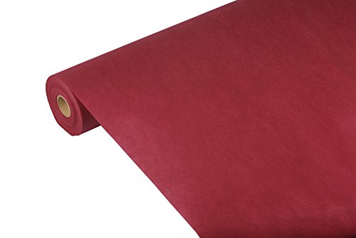 Papstar Tischdecke / Tischtuchrolle bordeaux "Soft Selection" (1 Stück) 25 x 1.18 m aus PP-Vlies, stoffähnlich; 100% recyclebar, für Haushalt oder Outdoor-Events, #82343 von PAPSTAR