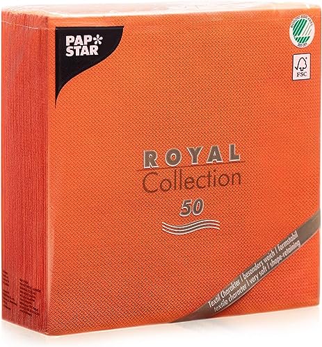 Papstar, 50 Servietten "ROYAL Collection" 1/4-Falz 40 cm x 40 cm nektarine, #84813 von PAPSTAR