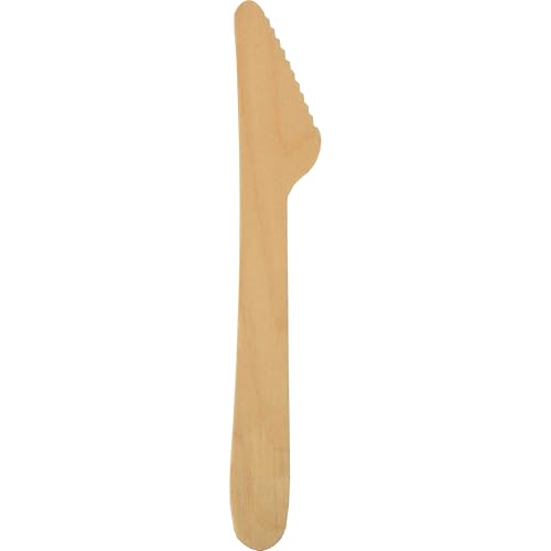 PAPSTAR 18200 Messer, Holz Pure 16,5 cm. EinwegMesser, Holz. Menge: 100 St, Natur, braun von PAPSTAR