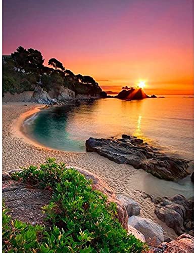 ParNarZar 5D DIY Diamond Painting 40x 50cm Strand, Meer, Die untergehende Sonne Landschaft groß Full Vollbild Set für Wohnzimmer, Schlafzimmer ParNarZar 5D DIY Diamond Painting 40x 50cm Strand, Meer, Die untergehende Sonne Landschaft groß Full Vollbild Set für Wohnzimmer, Schlafzimmer von ParNarZar