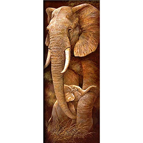 ParNarZar Diamond Painting Elefant und Jungtier Groß 40x105 cm Gross Ganzes Bild Geklebt 5D Runde Steine Diamant Malerei Kunsthandwerk für Dekoration Einer Treppe Afrika Wildtiere von ParNarZar