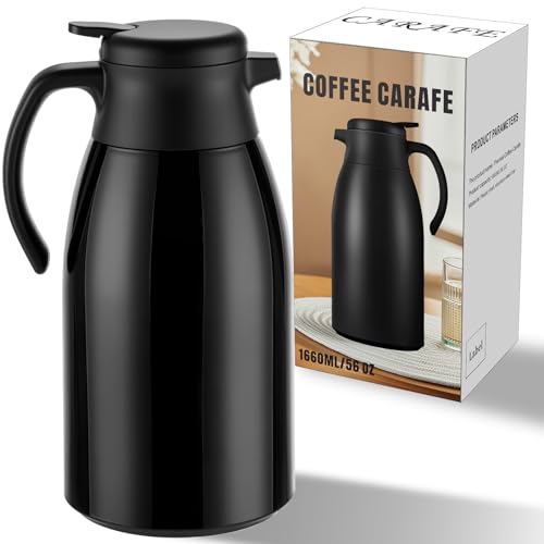 PARACITY 1,6 l Thermo-Kaffeekanne mit Edelstahl-Innenfutter, Kaffeekannen zum Warmhalten, doppelwandige, vakuumisolierte Kaffeekanne für Kaffee und Tee, Zuhause und Büro PARACITY 1,6 l Thermo-Kaffeekanne mit Edelstahl-Innenfutter, Kaffeekannen zum Warmhalten, doppelwandige, vakuumisolierte Kaffeekanne für Kaffee und Tee, Zuhause und Büro von ParaCity