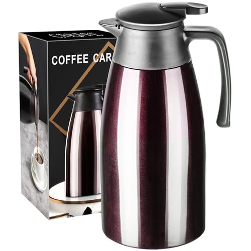 PARACITY Thermoskanne 2 Liter Kaffeekanne mit Keramikeinsatz, vakuumisolierte Teekanne Edelstahl, Teekanne Thermo zum Warmhalten von Kaffee & Tee für 12 Stunden / 24 Stunden kalt Thermokanne(Braun) PARACITY Thermoskanne 2 Liter Kaffeekanne mit Keramikeinsatz, vakuumisolierte Teekanne Edelstahl, Teekanne Thermo zum Warmhalten von Kaffee & Tee für 12 Stunden / 24 Stunden kalt Thermokanne(Braun) von ParaCity
