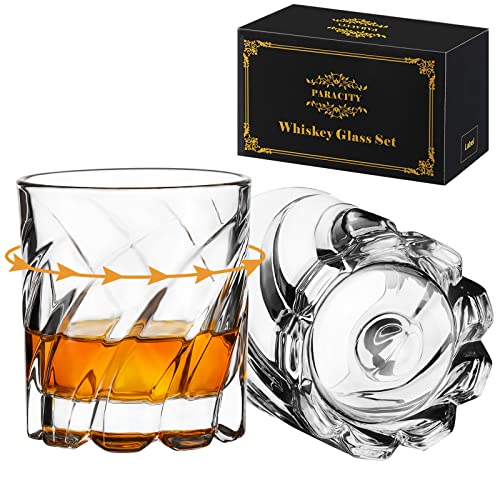 PARACITY Whisky Gläser mit 2 Stück, Schwenkbares Whiskey Gläser, Vintage Glasses, Cocktail Gläser, Tequila Gläser, Gläser Set für Bar, Party und Zuhause, Whiskey Gläser Gifts für Männer von ParaCity