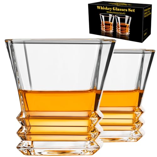 PARACITY Whisky Gläser 2 Stück, altmodisches Cocktailglas 284 ml, Whiskey Gläser, Rum Gläser, Rocks-Gläser für Scotch, Likör, Wodka, Bourbon, Whiskey-Geschenke für Männer, Ehemann, Freund von ParaCity