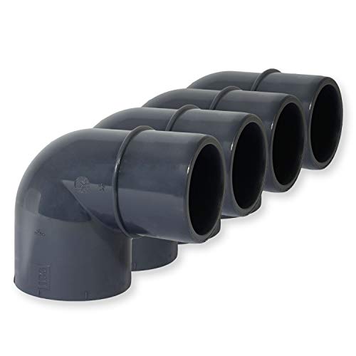 Paradies Pool GmbH PVC Fitting Winkel 90° Ø50mm Klebemuffe x Ø 40/50mm Klebestutzen, Qualität aus Europa, Menge: 4 Stück von Paradies Pool GmbH