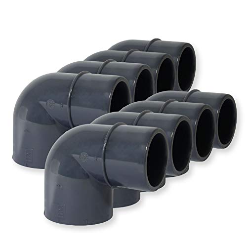 Paradies Pool GmbH PVC Fitting Winkel 90° Ø50mm Klebemuffe x Ø 40/50mm Klebestutzen, Qualität aus Europa, Menge: 8 Stück von Paradies Pool GmbH