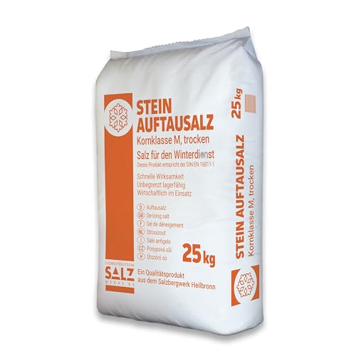 25 kg Stein Auftausalz (1 x 25 kg) Streumittel Streusalz KL-M Schnee Winter Eis Frost Premium von Paradies Pool