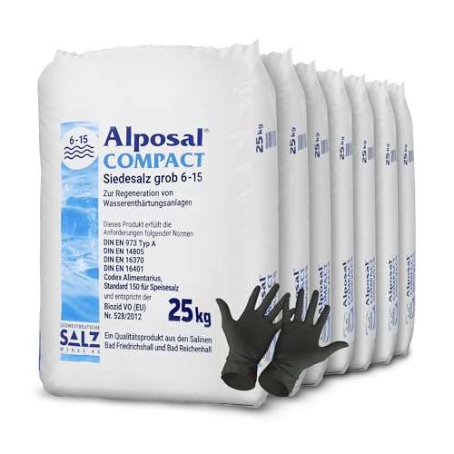 Alposal Compact Broxo 6-15 Regeneriersalz Körner 100 kg Poolsalz Schwimmbadsalz Wasserenthärteranlagen inklusiv 1 Paar ARNOMED Einweghandschuh von Paradies Pool