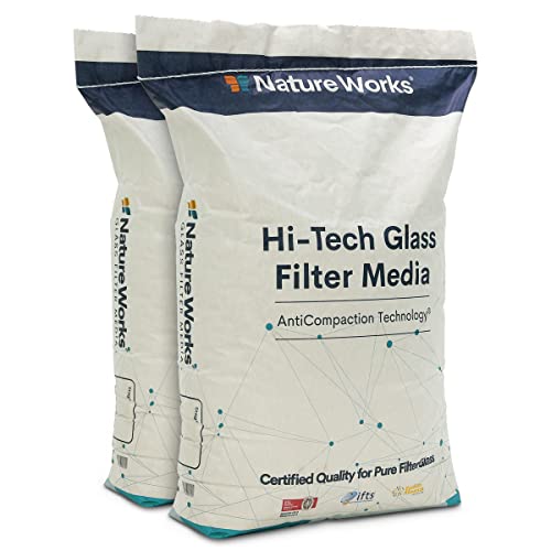 Nature Works Hi-Tech Filterglas für Pool Filteranlagen, Sandfilteranlage, von 100% reinem Flachglas, umweltschonend, Körnung 0,6 bis 1,0 mm (40 kg) von Paradies Pool