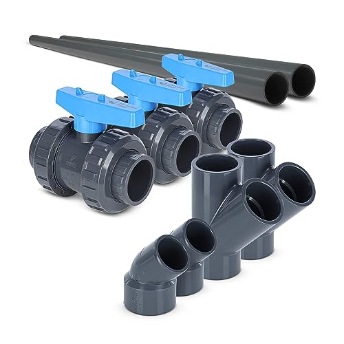 PVC-U Bypass Set 1 45° für Wärmepumpen Ø 50 mm Poolheizung Schwimmbecken Pool Heizung Erwärmung Wassererwärmung von Paradies Pool