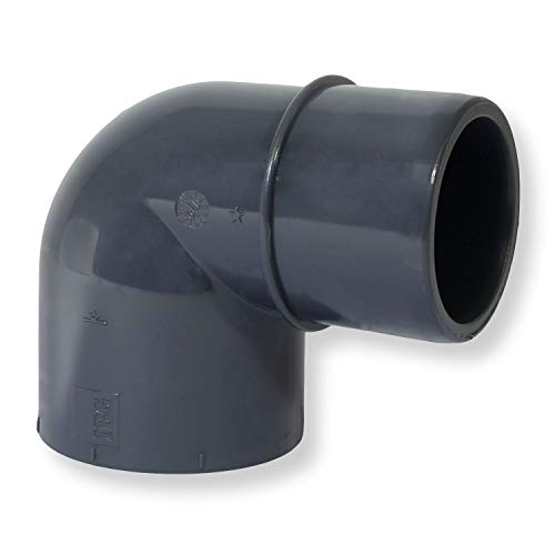 Paradies Pool PVC-U Fitting Winkel 90°, Ø 50mm Klebemuffe x Ø 40/50mm Klebestutzen, PVC-U Muffe Rohrverbinder Klebefitting 90 Grad zum verkleben, Qualität aus Europa, Menge: 1 Stück von Paradies Pool