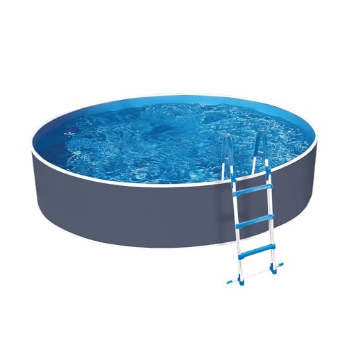 Paradies Pool® Aufstellpool Splash Pool Komplettset rund 355 x 90 cm grau inkl. Filteranlage, Leiter, Vlies von Paradies Pool