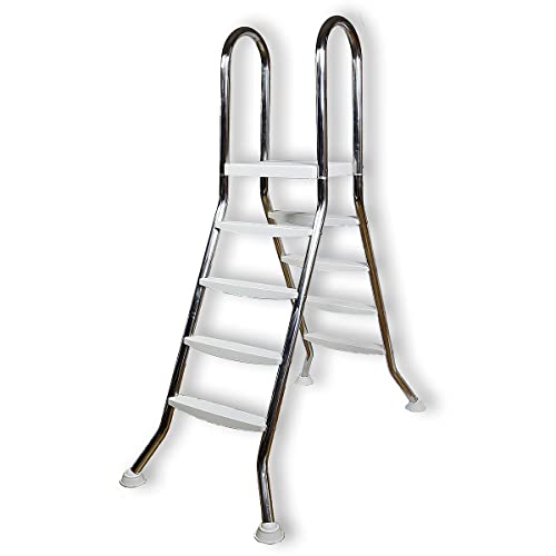 Paradies Pool® Edelstahl V2A Aufstellbecken - Poolleiter Hochbecken für freistehende oder teileingelassene Becken bis 120 cm Höhe, Menge: 1 von Paradies Pool