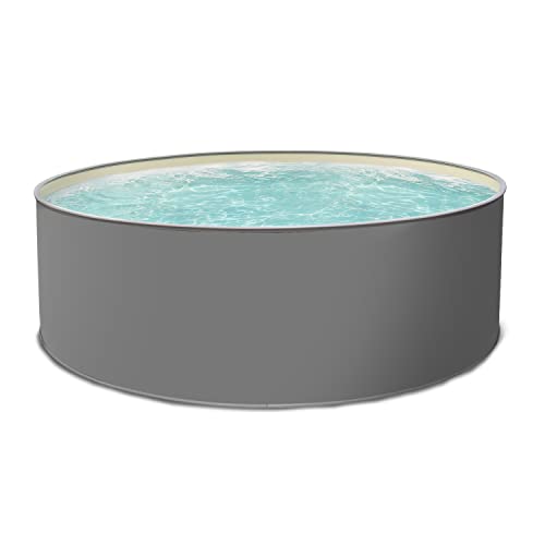 Paradies Pool® Edition grau Einzelbecken rund, 400x120cm (Ø x H), Stahlwandbecken, Poolplane in Sand 0,8mm, Handlauf grau, inkl. Skimmer-Set, Swimmingpool, Menge: 1 Stück von Paradies Pool