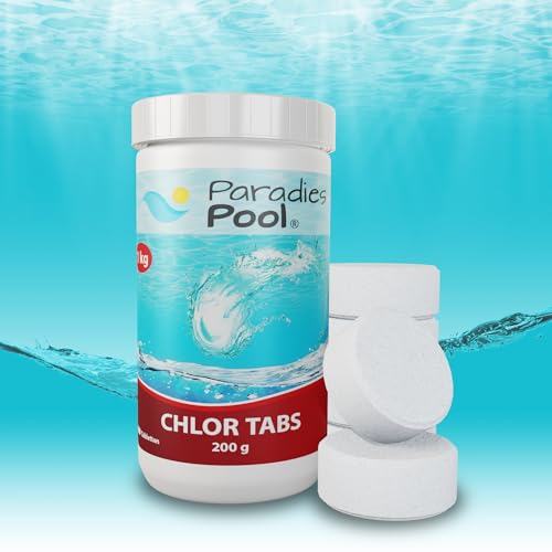 Paradies Pool 1 kg Chlortabletten 200g Desinfektion Chlortabletten für Pool, langsam löslich, Qualität aus Europa von Paradies Pool