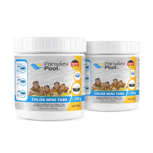 Paradies Pool 320 Mini Chlortabletten 3,6 g, Schnelllöslich, Desinfektion, Planschbecken, Minipool, Splashpool, Whirlpool, Frame Pool von Paradies Pool